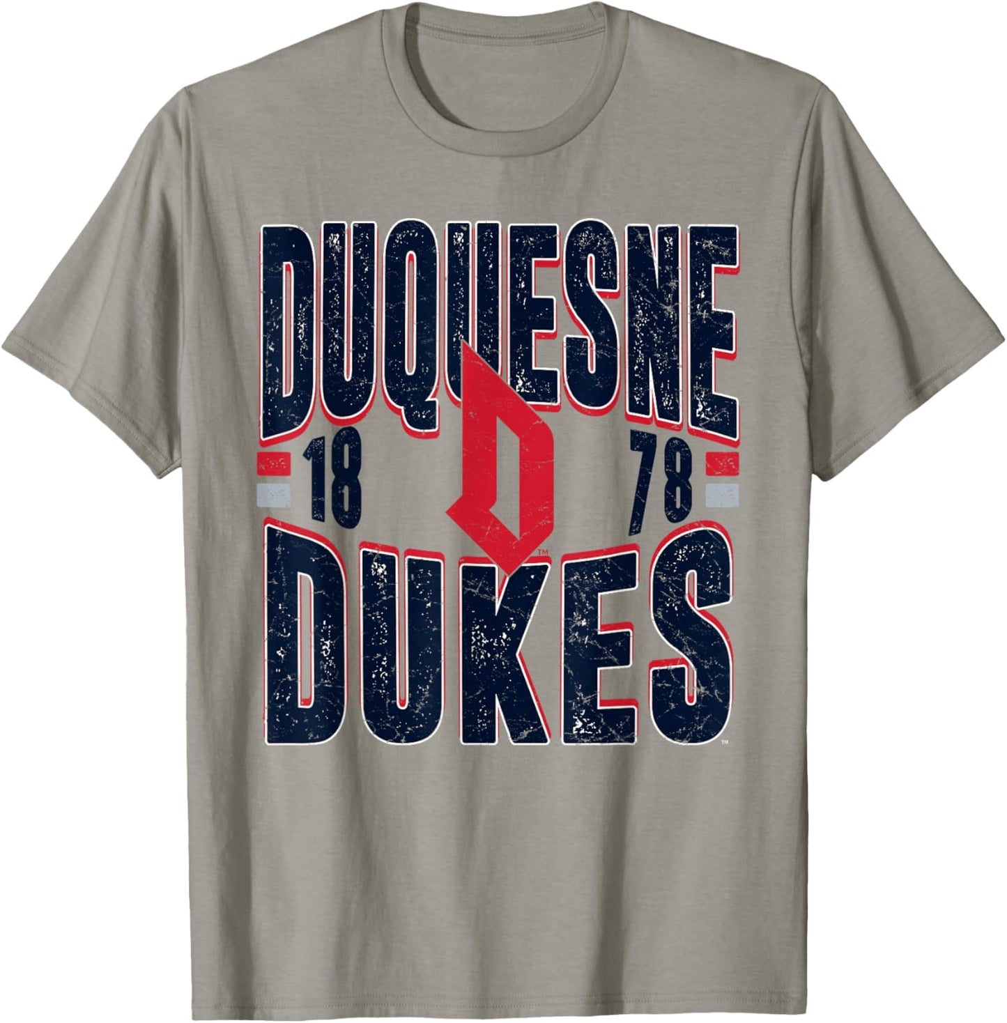 Duquesne Dukes Vintage 90's Retro White Officially Licensed T-Shirt - T-Shirt | Sand