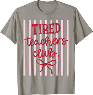 Tired Teachers Club Funny Groovy Retro Cool Teacher Club T-Shirt - T-Shirt | Sand