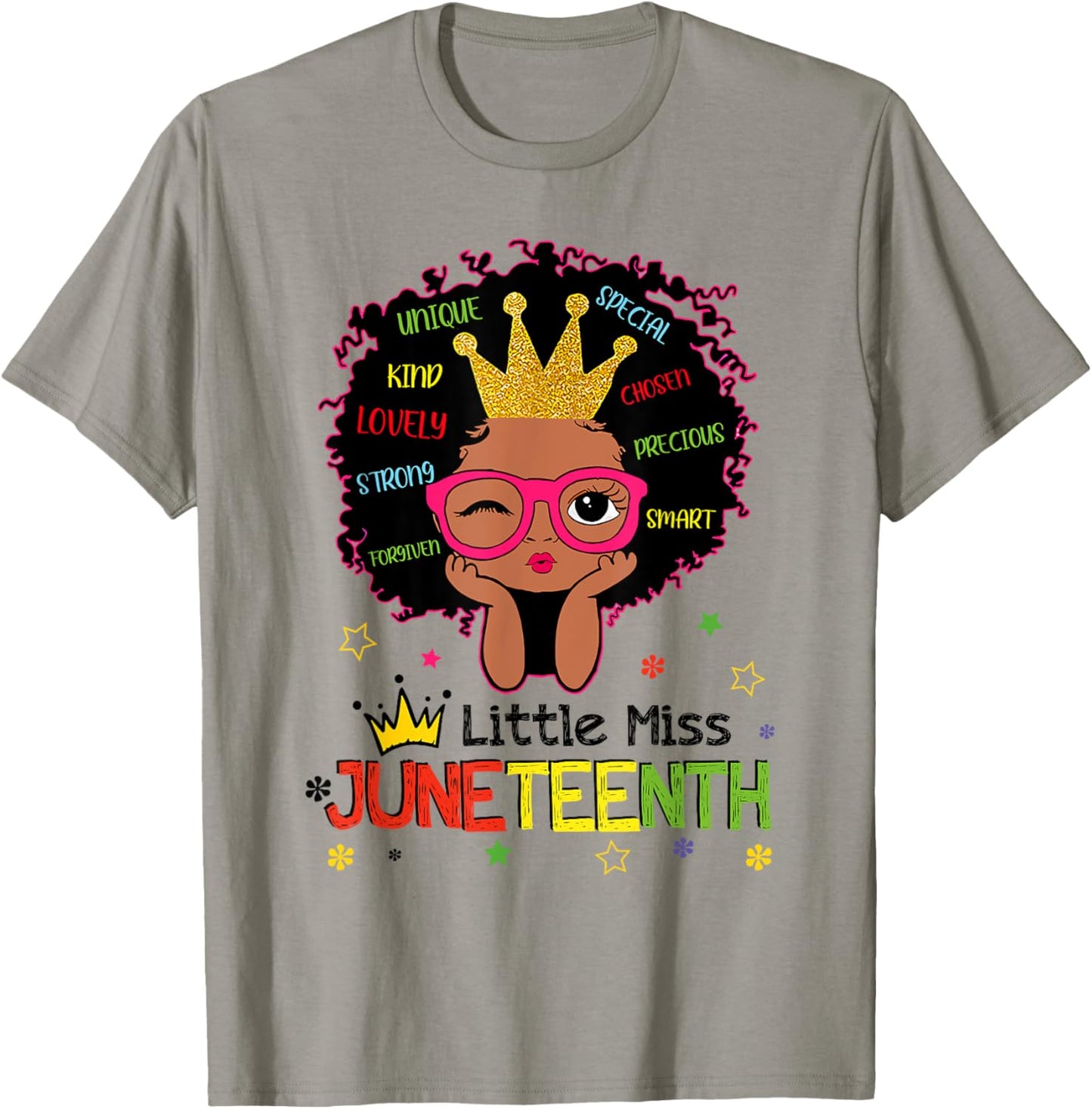 Little Miss Juneteenth Shirt Girl Toddler Black History Kids T-Shirt - T-Shirt | Sand