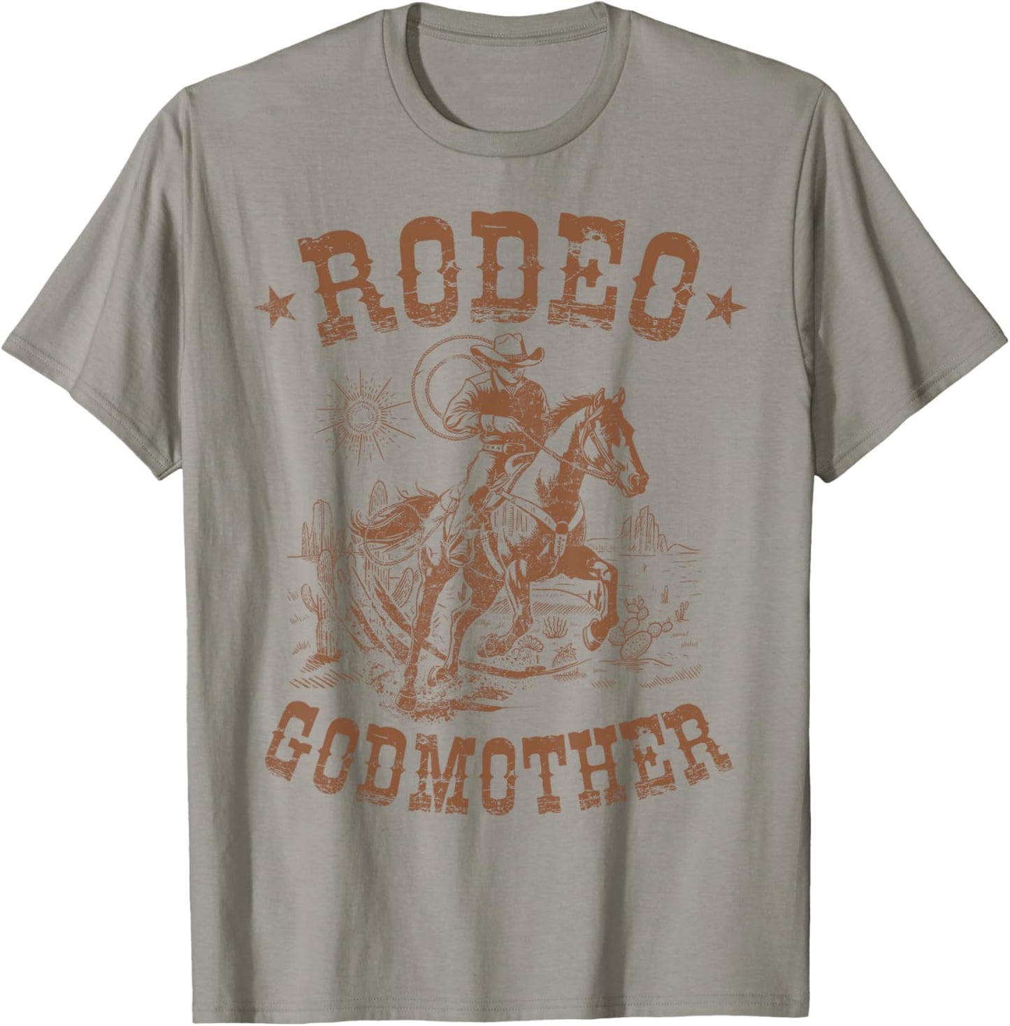 Rodeo Godmother Western Cowboy Family Matching Mother's Day T-Shirt - T-Shirt | Sand
