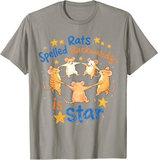 Rat Lover Rat Meme Funny Rats Spelled Backwards is Star T-Shirt - T-Shirt | Sand