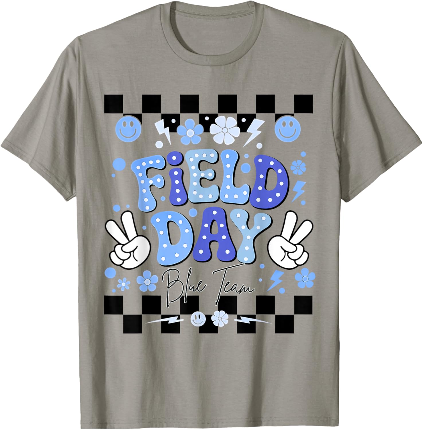 Field Day Blue Team Funny for Teacher Kids Field Day Games T-Shirt - T-Shirt | Sand