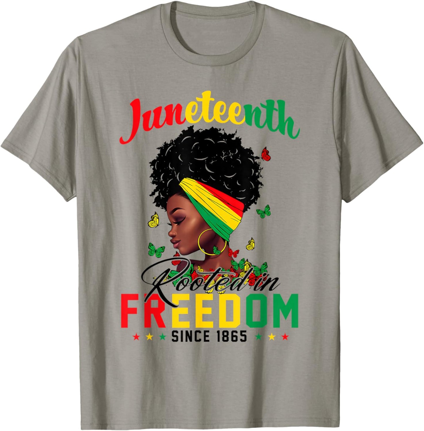 Juneteenth Rooted in Freedom Since 1865 Black African Women T-Shirt - T-Shirt | Sand