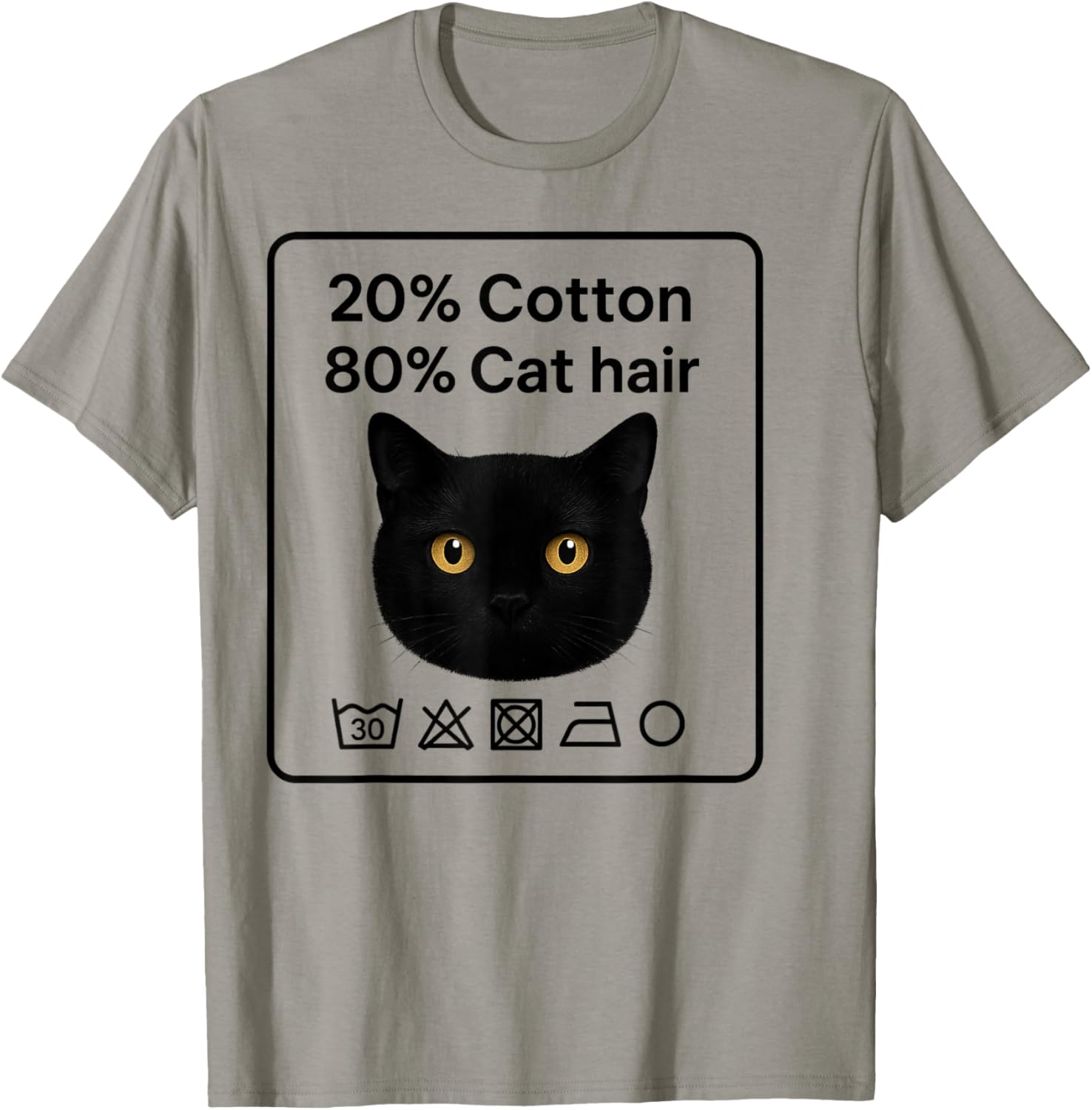 20% Cotton 80% Cat Hair Funny Quote T-Shirt - T-Shirt | Sand
