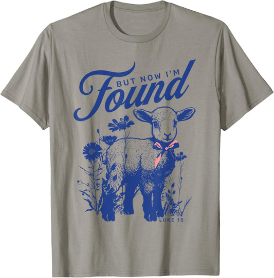 Parable of the Lost Sheep Christian Cottagecore Kawaii Lamb T-Shirt - T-Shirt | Sand