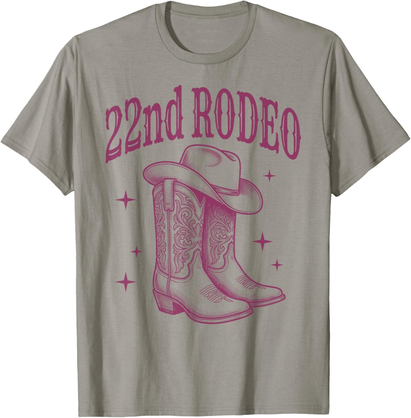 22nd Birthday Rodeo | Western Cowgirl Boots & Cowboy Hat T-Shirt - T-Shirt | Sand