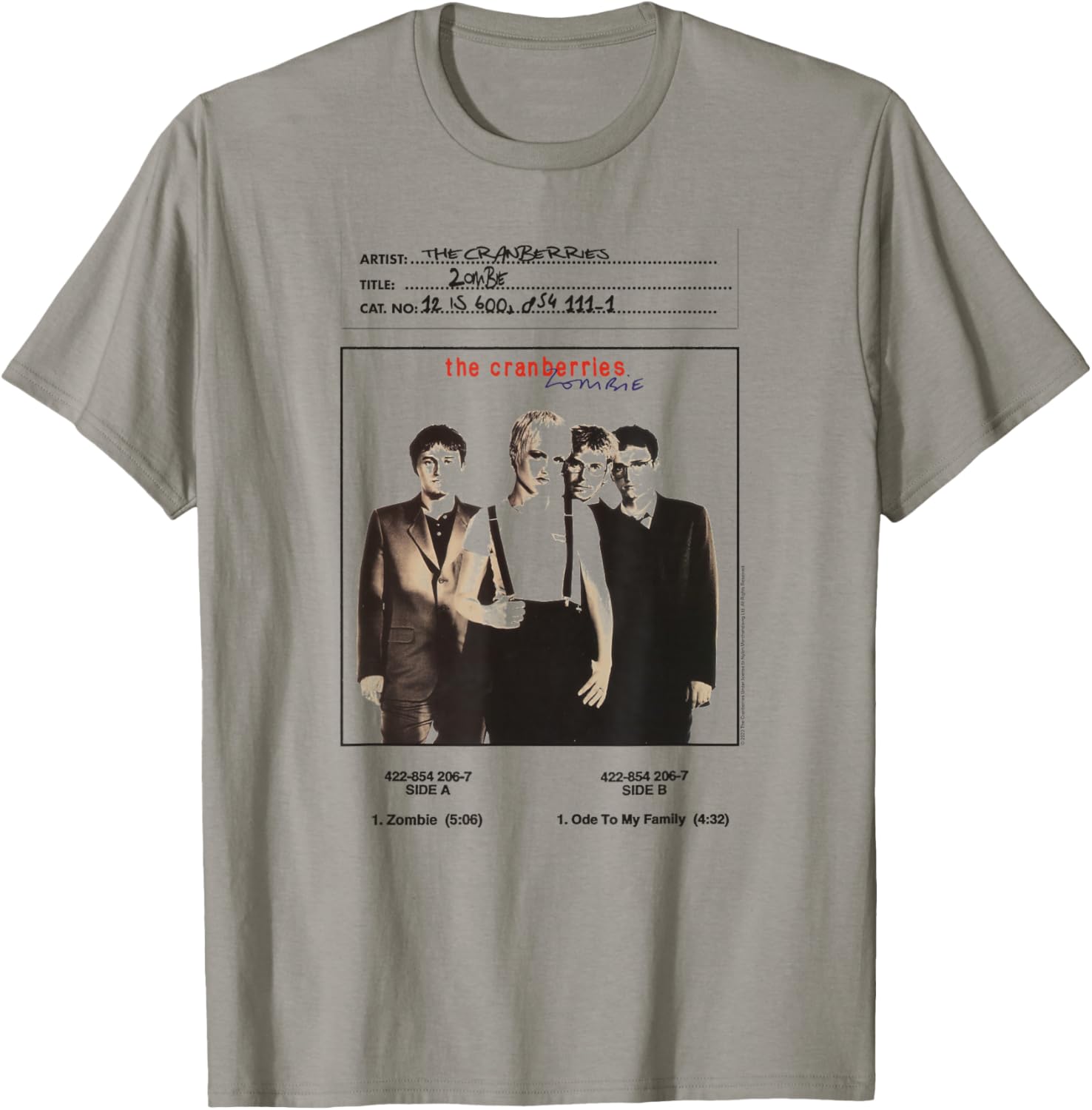 The Cranberries Zombie Vinyl Handwritten Vintage Band T-Shirt - T-Shirt | Sand
