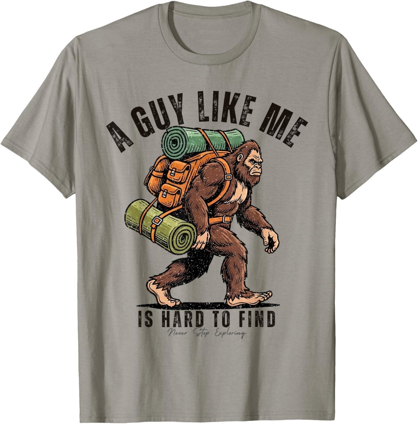 Bigfoot Camping Adventure Humor Hiking Sasquatch Funny T-Shirt - T-Shirt | Sand
