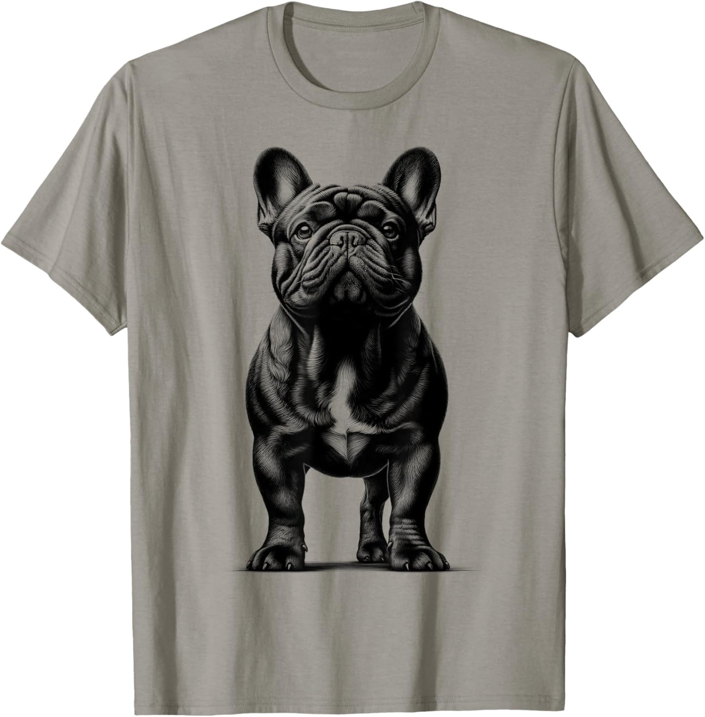 Cute French Bulldog in Proud Pose T-Shirt - T-Shirt | Sand