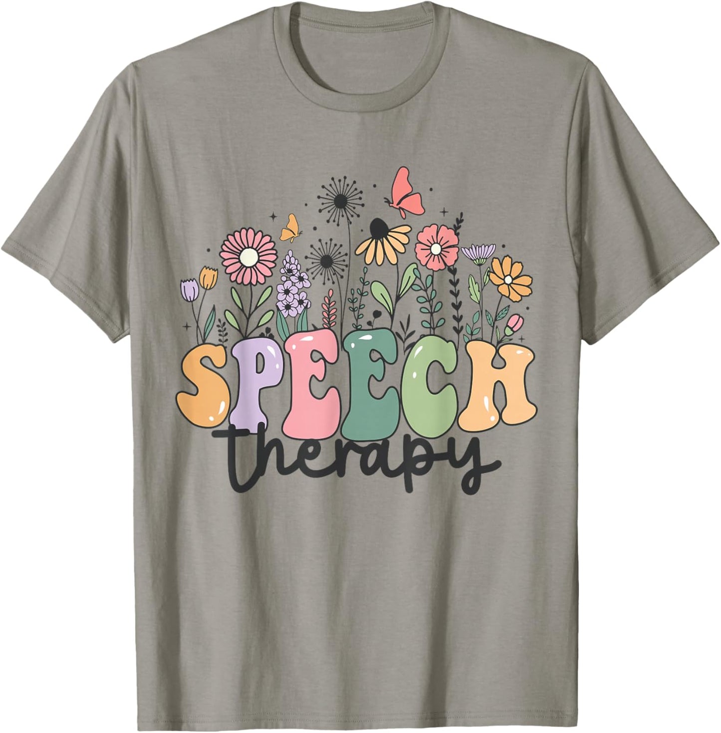 Speech Therapist Speech Language Pathologist SLP Wildflower T-Shirt - T-Shirt | Sand