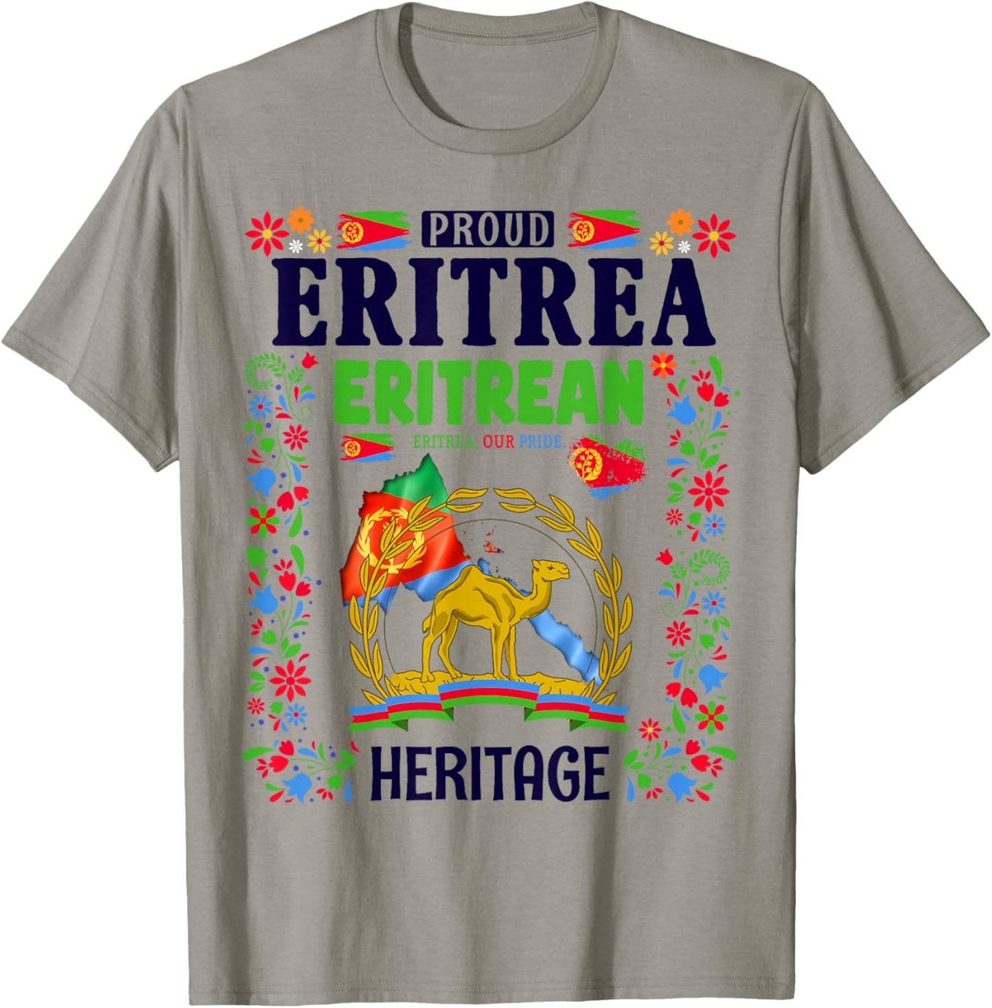 Eritrea Flag Themed Outfit Idea For Kids With Eritrean Flag T-Shirt - T-Shirt | Sand