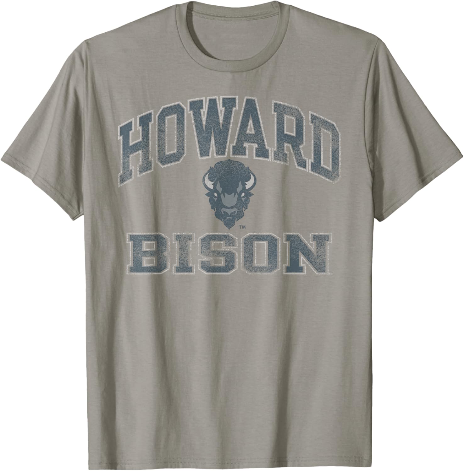 Howard Bison Vintage Worn Gray Officially Licensed T-Shirt - T-Shirt | Sand