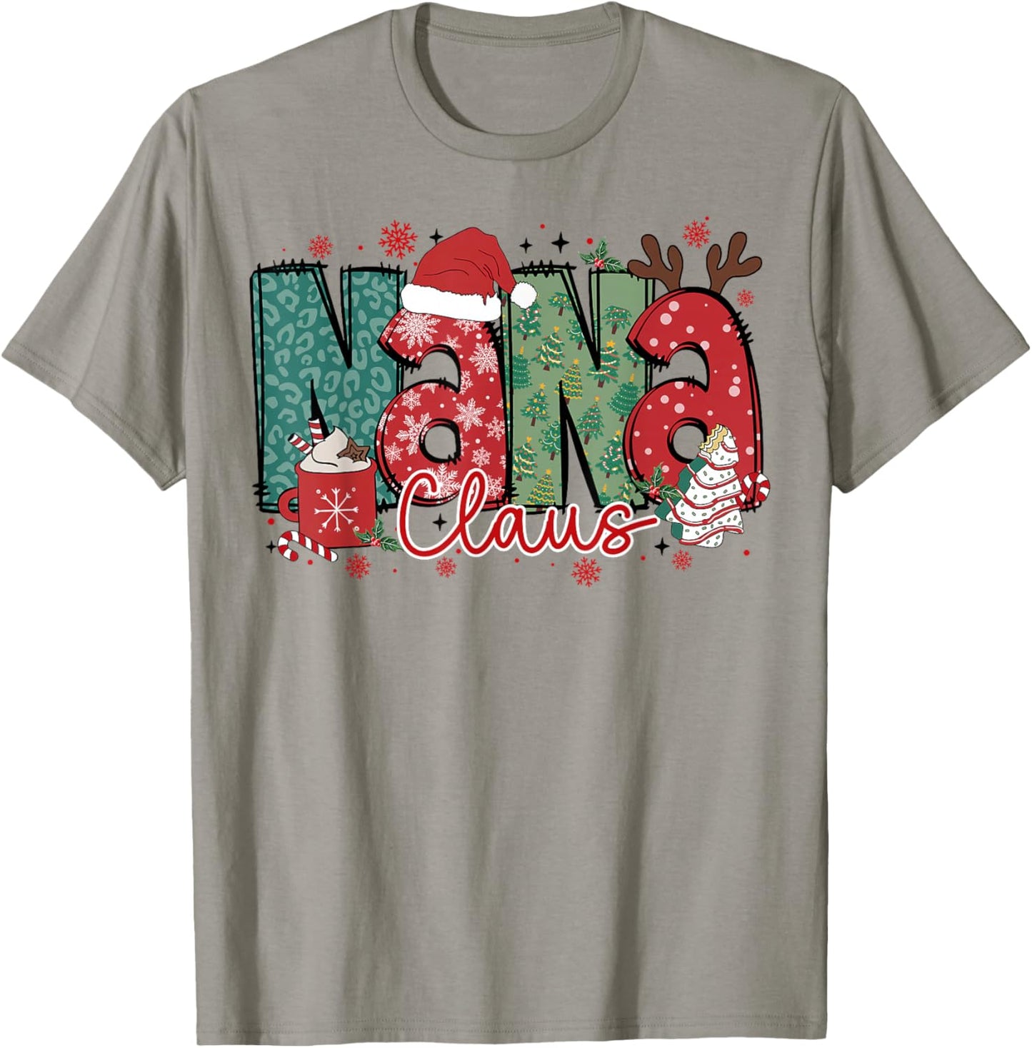 Nana Claus Christmas Pajama Santa Claus Family Matching T-Shirt - T-Shirt | Sand