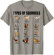 Types of Squirrels Identification Chart Species of Squirrels T-Shirt - T-Shirt | Sand