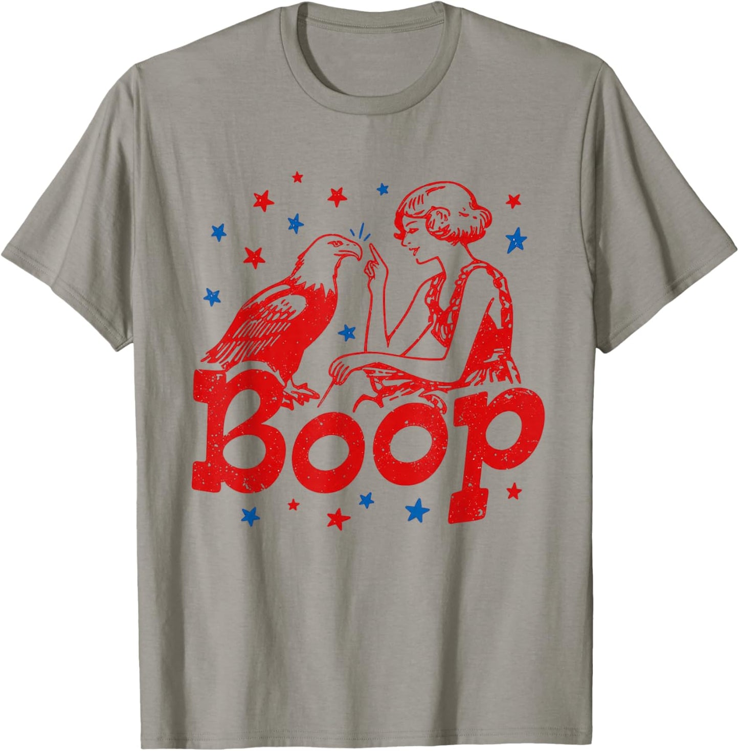 Boop Eagle Patriotic July Fourth Humor T-Shirt - T-Shirt | Sand