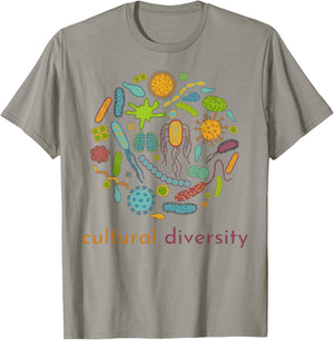 Cultural Diversity Microbiology Science Diverse Microbiome T-Shirt - T-Shirt | Sand