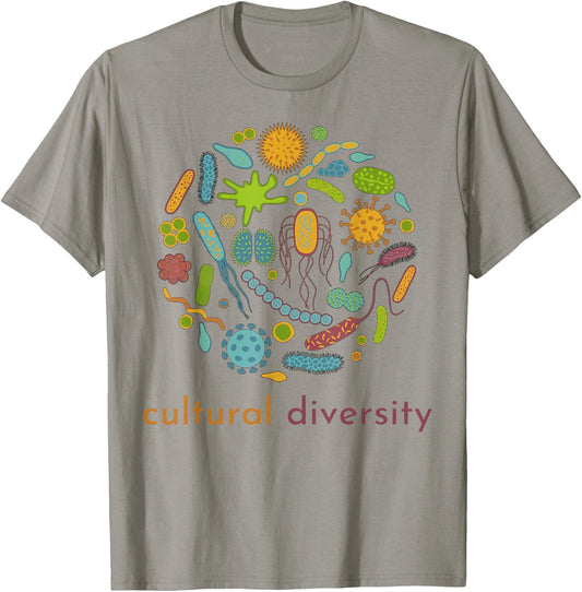 Cultural Diversity Microbiology Science Diverse Microbiome T-Shirt - T-Shirt | Sand