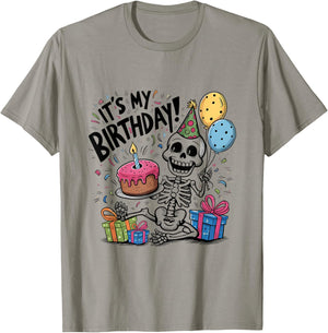 Birthday Boy Skeleton It's My Birthday Party T-Shirt - T-Shirt | Sand