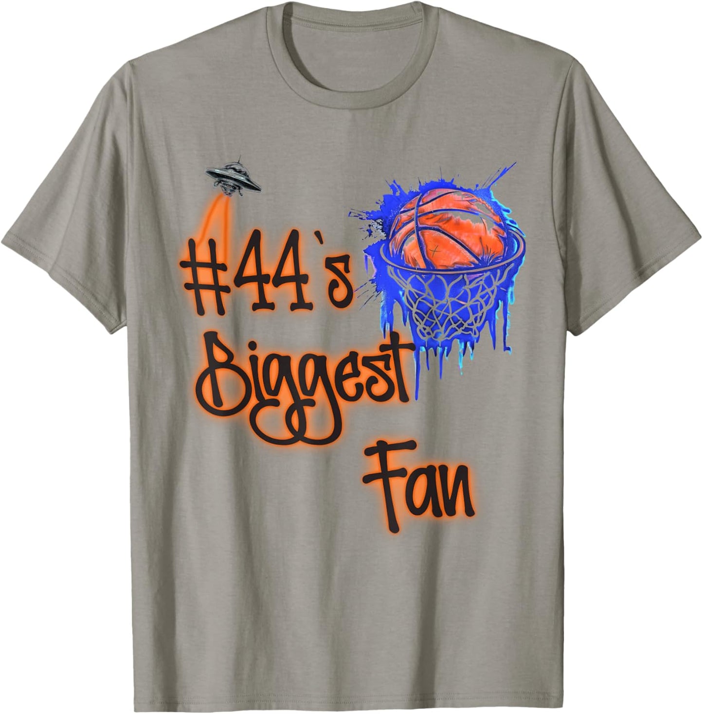#44 Biggest Fan of Basketball Player Number 44 Dad Mom T-Shirt - T-Shirt | Sand