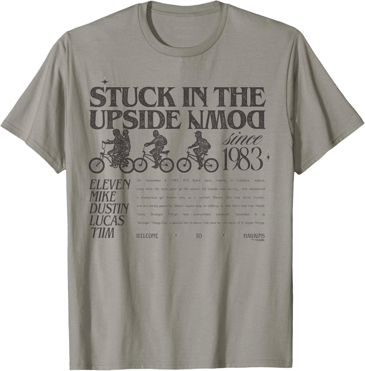 Stranger Things Stuck in The Upside Down Officially Licensed T-Shirt - T-Shirt | Sand