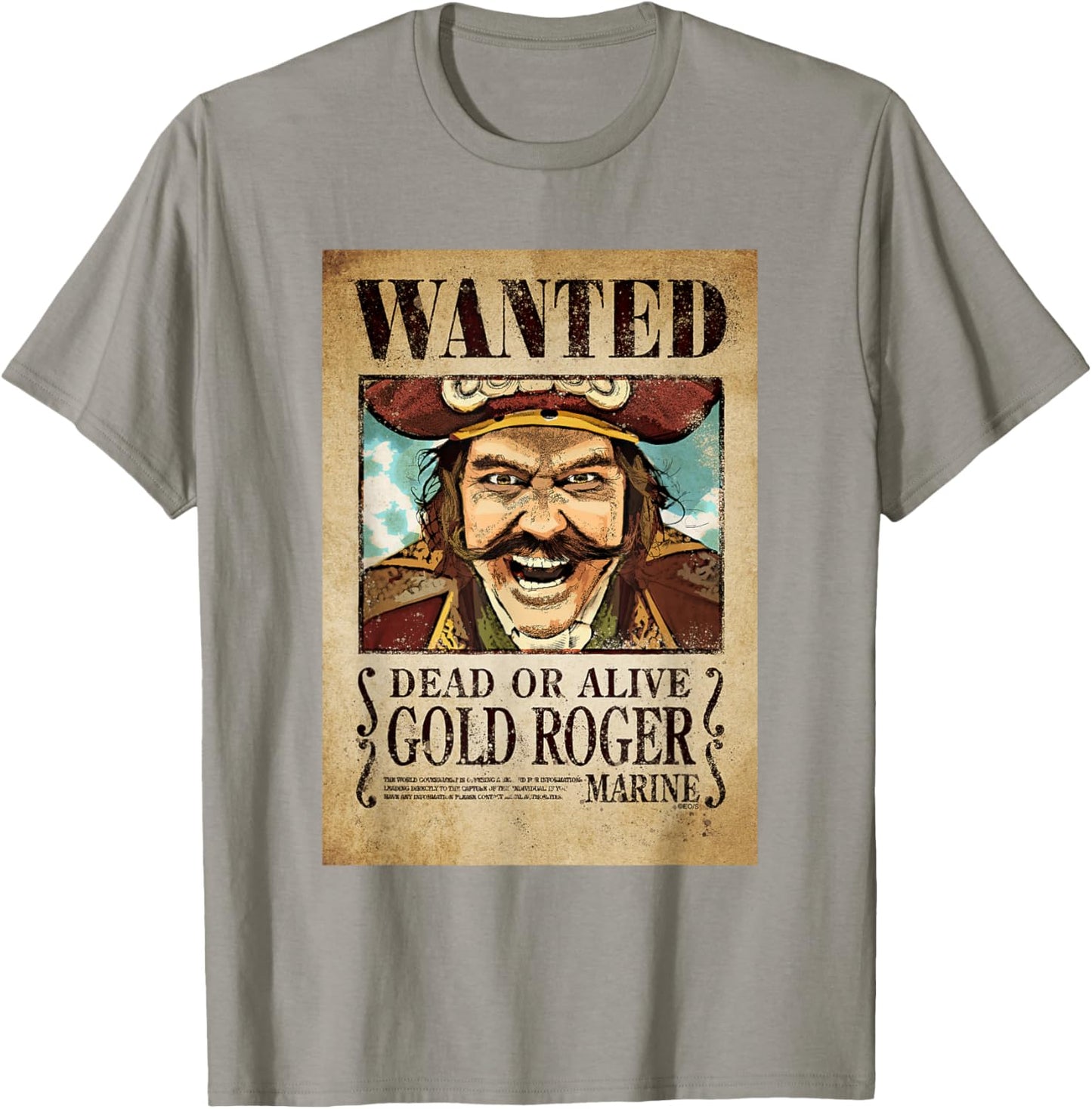One Piece Gold Roger Pirate Wanted Poster T-Shirt - T-Shirt | Sand