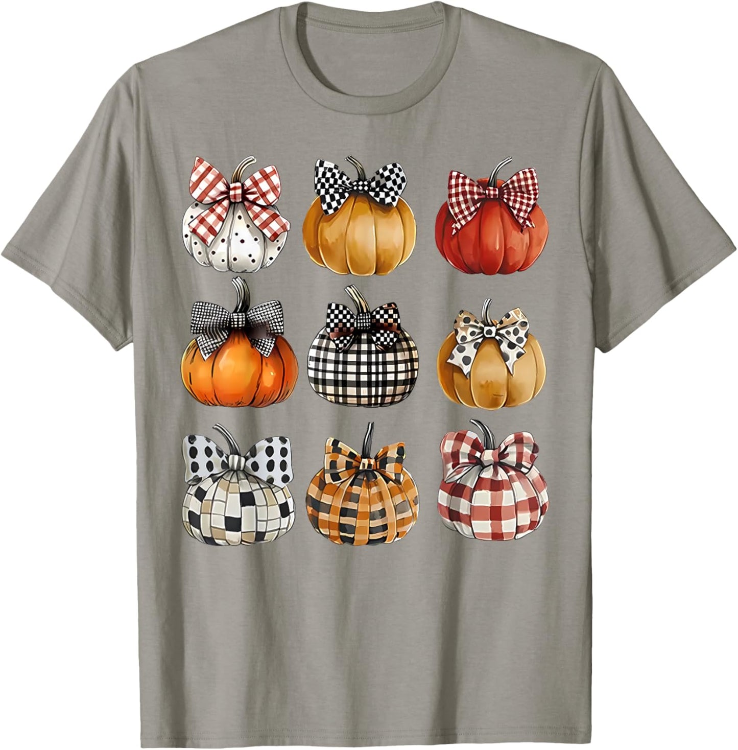 Coquette Bow Pumpkin Season Thanksgiving Autumn Fall Leaves T-Shirt - T-Shirt | Sand
