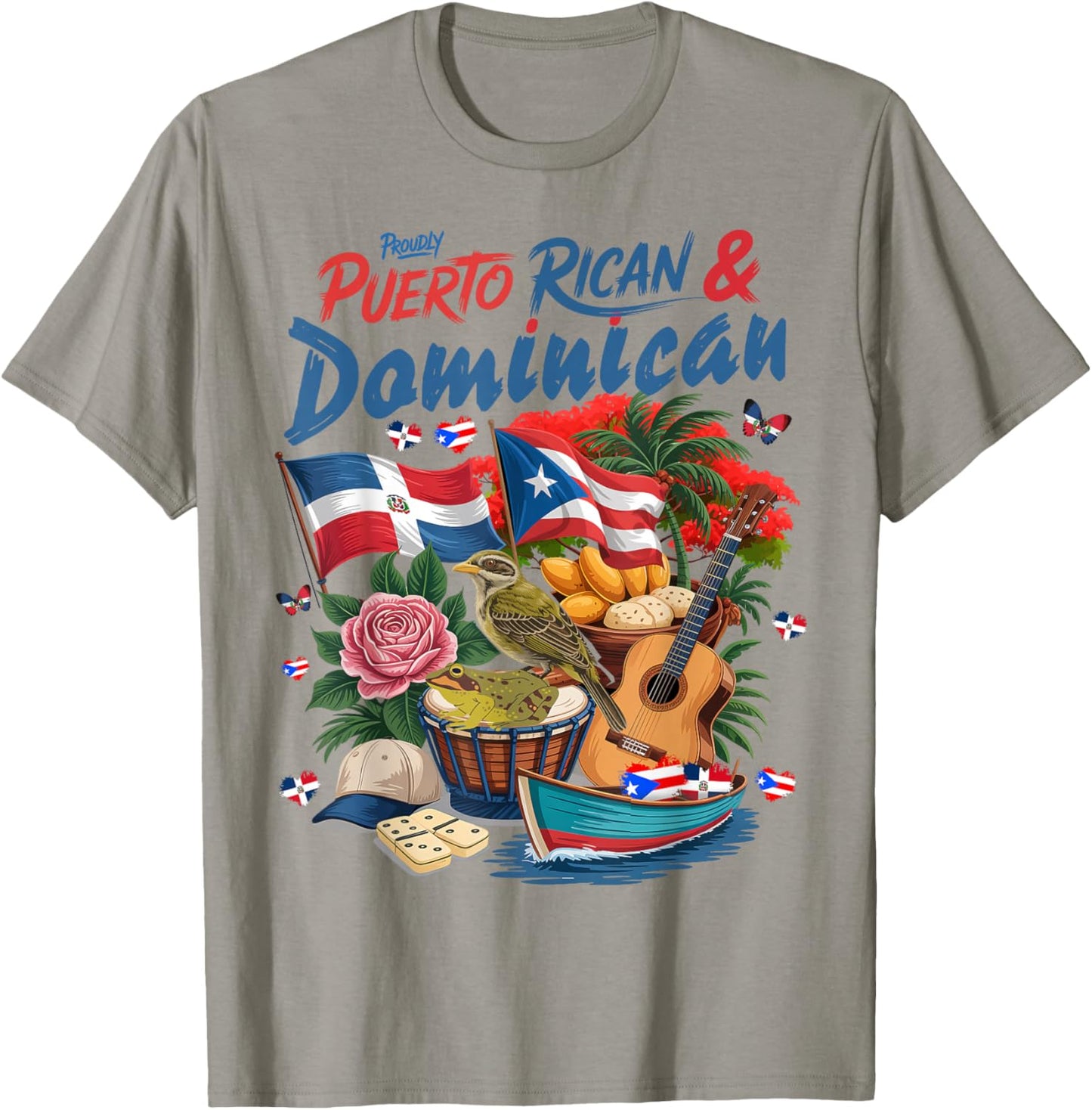 Dominican & Puerto Rican Flag Idea Dominican Theme T-Shirt - T-Shirt | Sand