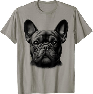 Head Portrait of a Cute French Bulldog T-Shirt - T-Shirt | Sand