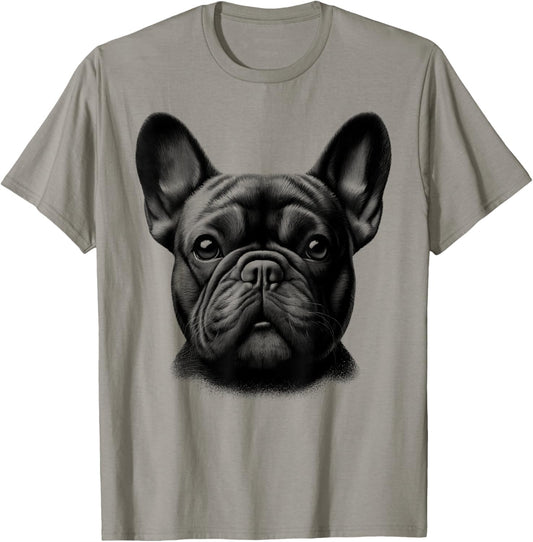Head Portrait of a Cute French Bulldog T-Shirt - T-Shirt | Sand