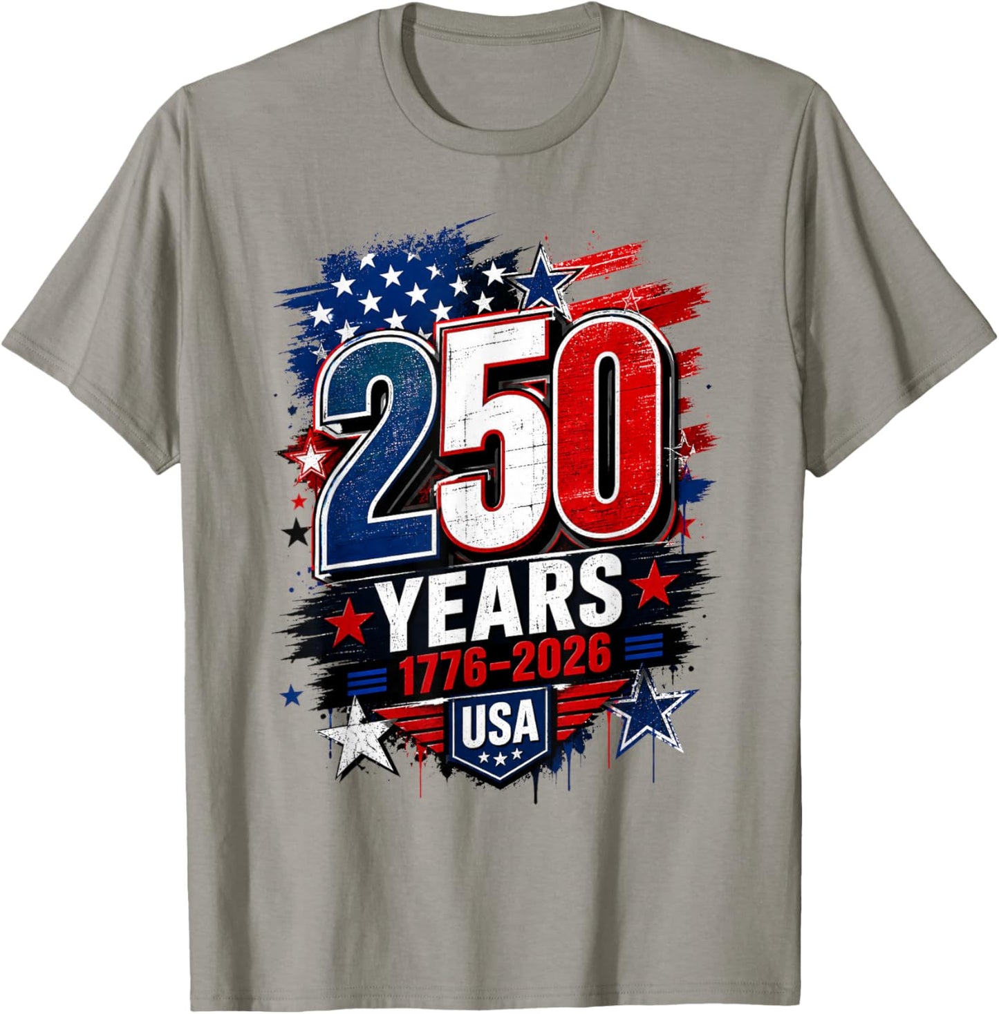 250 Years 1776 2026 USA 250th Anniversary 4th of July T-Shirt - T-Shirt | Sand