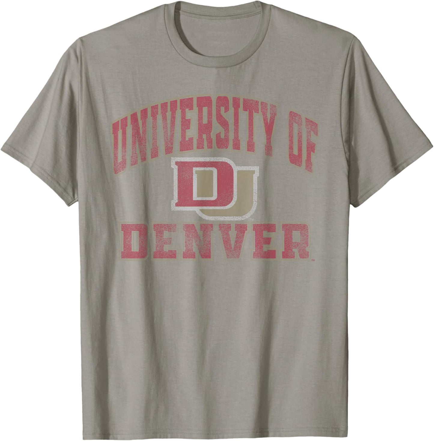 Denver Pioneers Vintage Worn Gray Officially Licensed T-Shirt - T-Shirt | Sand