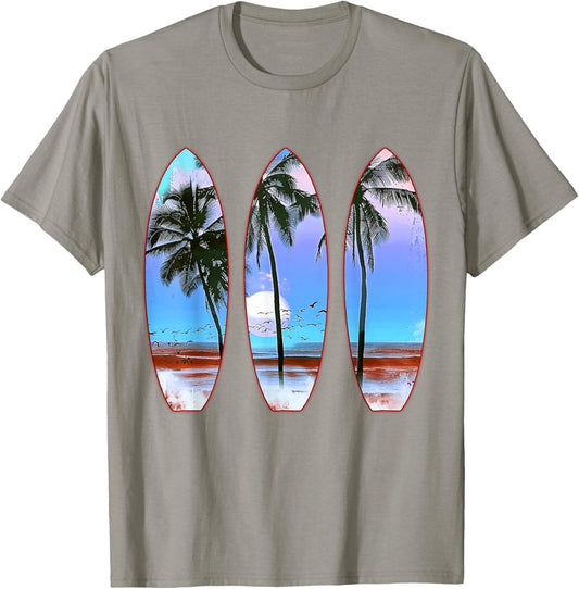 Surfing Surfboard Vintage Retro Surfboarder Surfer Gifts T-Shirt - T-Shirt | Sand
