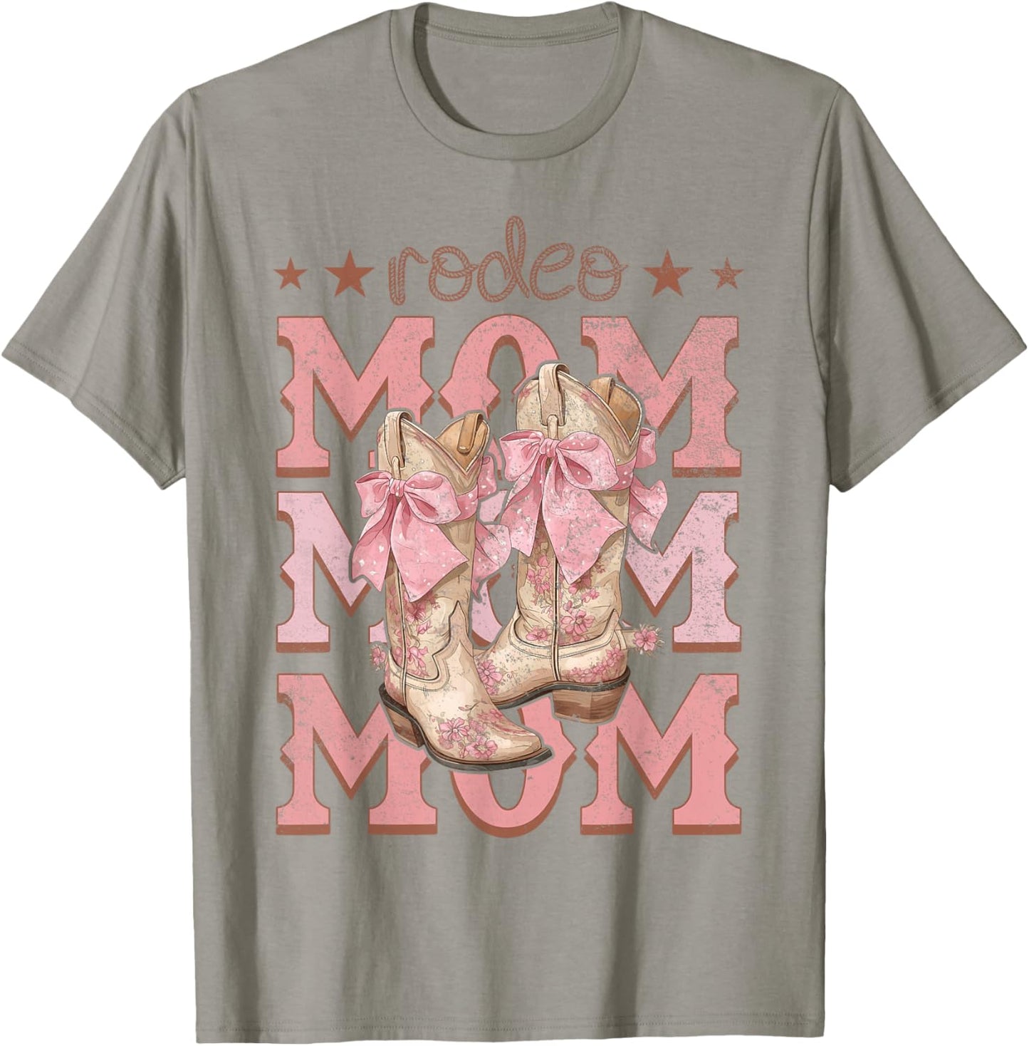 Rodeo Mom Pink Boots Coquette Cow-Girl Birthday Party T-Shirt - T-Shirt | Sand
