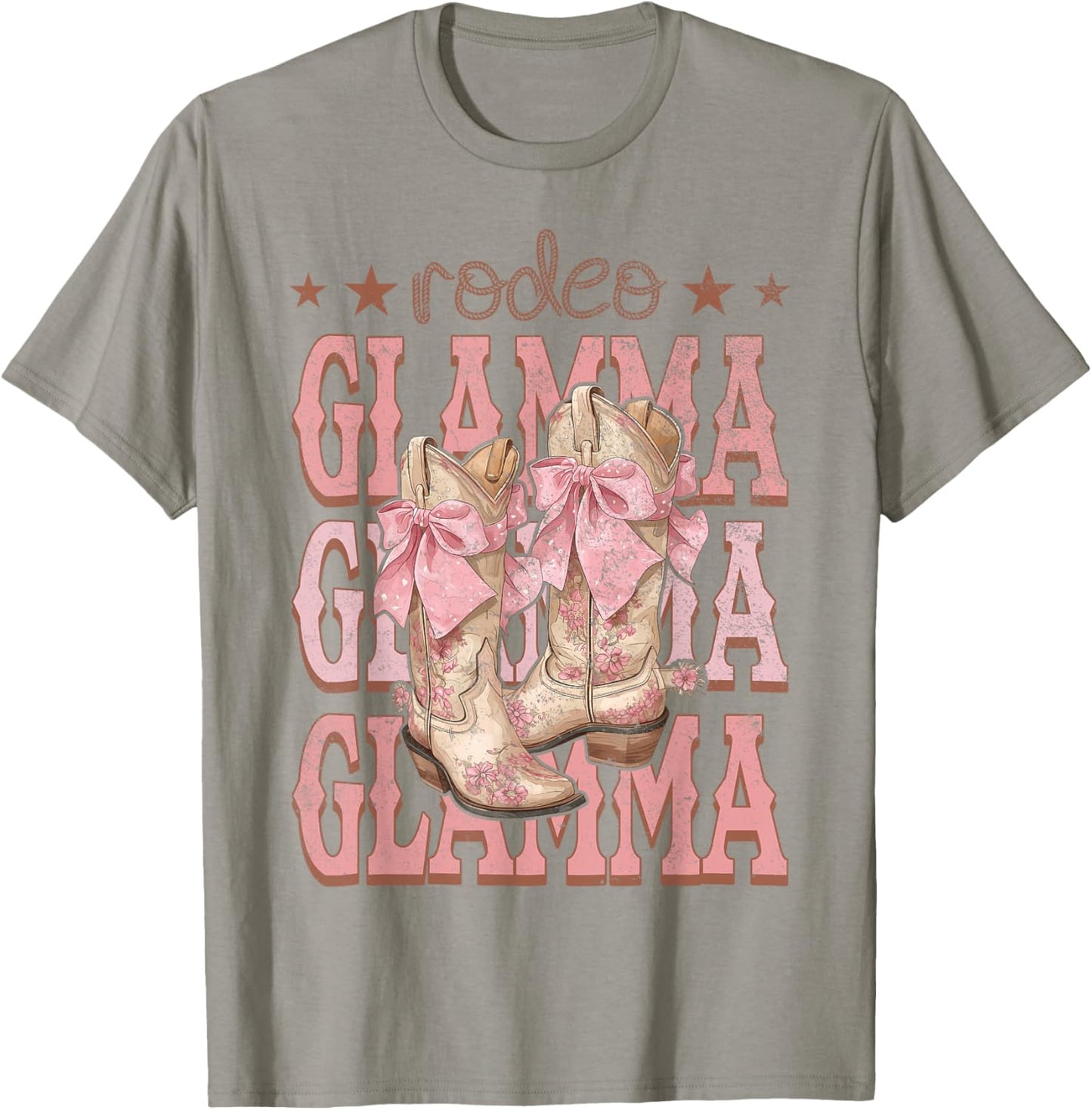 Rodeo Glamma Pink Boots Coquette Cow-Girl Birthday Party T-Shirt - T-Shirt | Sand