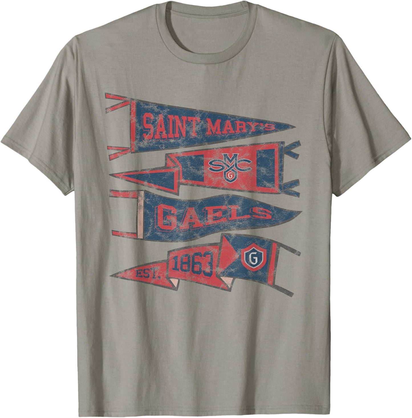 Saint Mary's College Gaels Distressed Pennants T-Shirt - T-Shirt | Sand