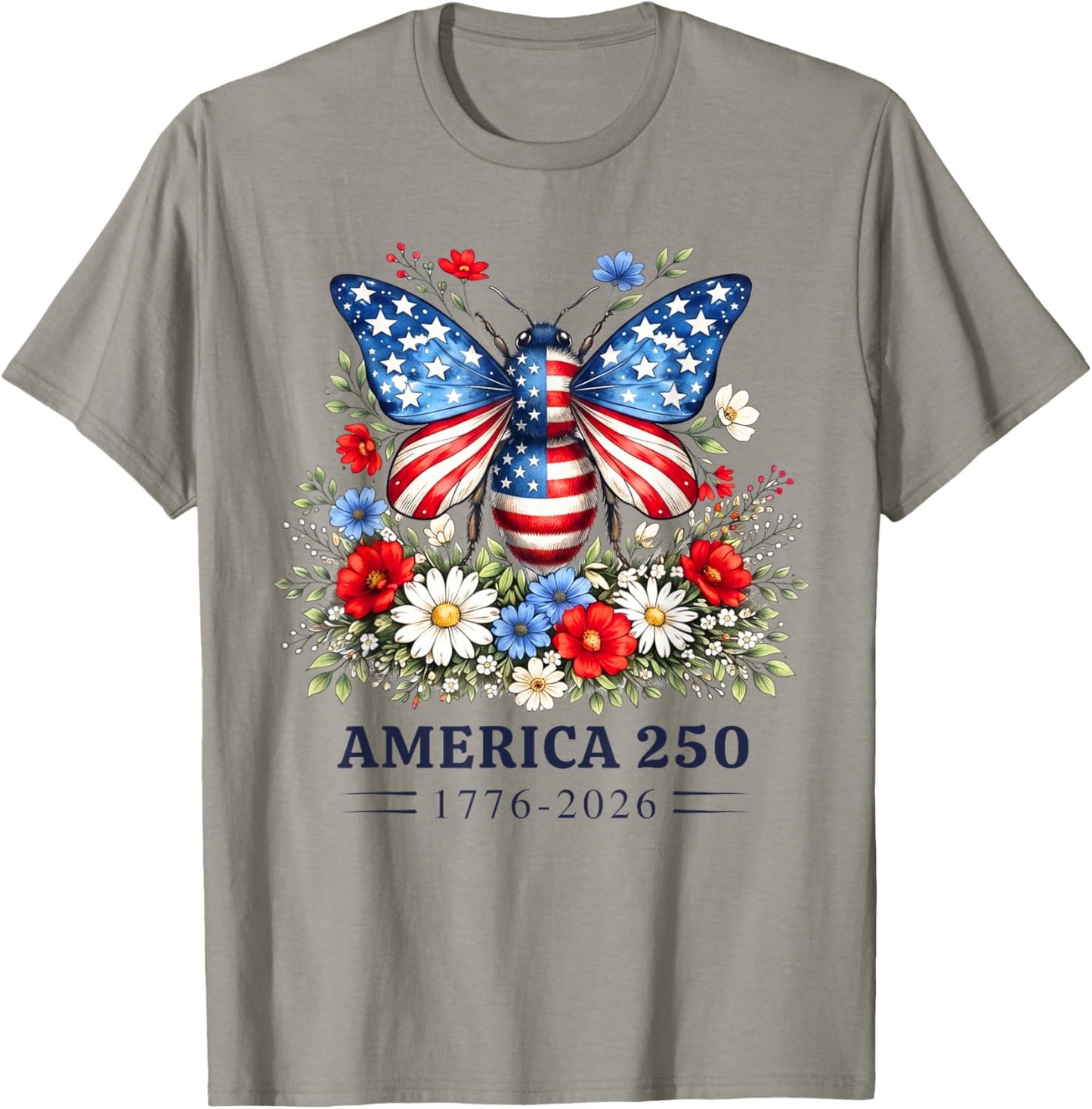 250th Anniversary Patriotic Bee USA Flag 4th of July Outfits T-Shirt - T-Shirt | Sand