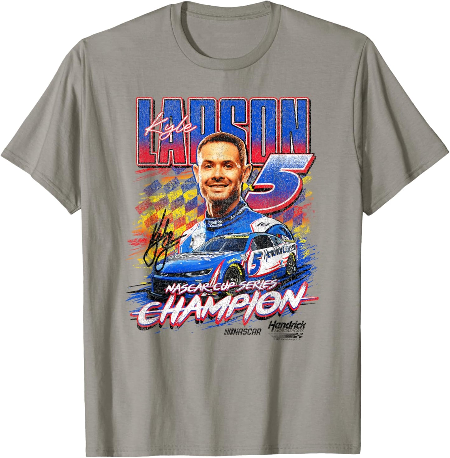 Hendrick Motorsports Kyle Larson Nascar Cup Series Champion T-Shirt - T-Shirt | Sand