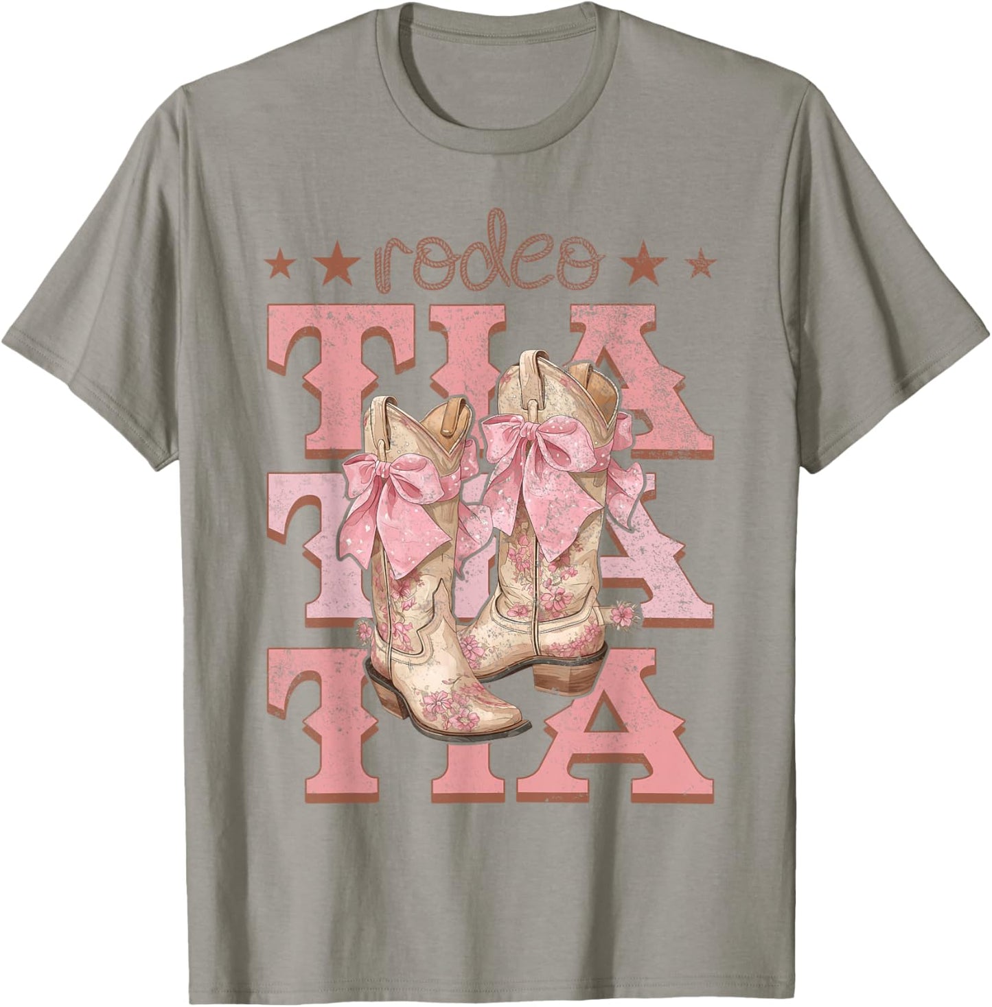 Rodeo Tia Pink Boots Coquette Cow-Girl Birthday Party T-Shirt - T-Shirt | Sand