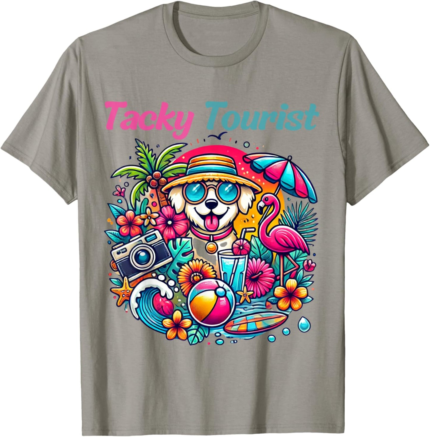 Vacay Tacky Tourist Outfit Wacky Cruise Costume Idea Tacky T-Shirt - T-Shirt | Sand