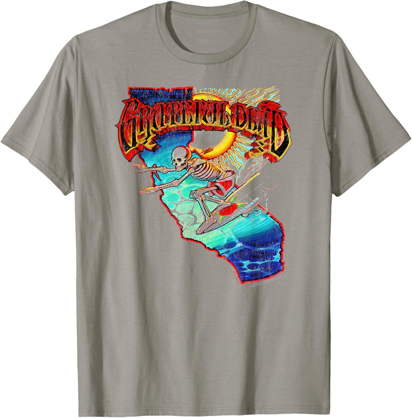 Grateful Dead Surfing California Skeleton Vintage Band T-Shirt - T-Shirt | Sand