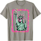 4th of July Statue of Liberty Blowing Bubble USA Girly Women T-Shirt - T-Shirt | Sand