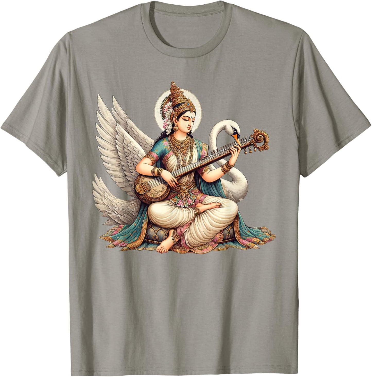 Hindu Saraswati Goddess Ancient Mythology Hinduism T-Shirt - T-Shirt | Sand