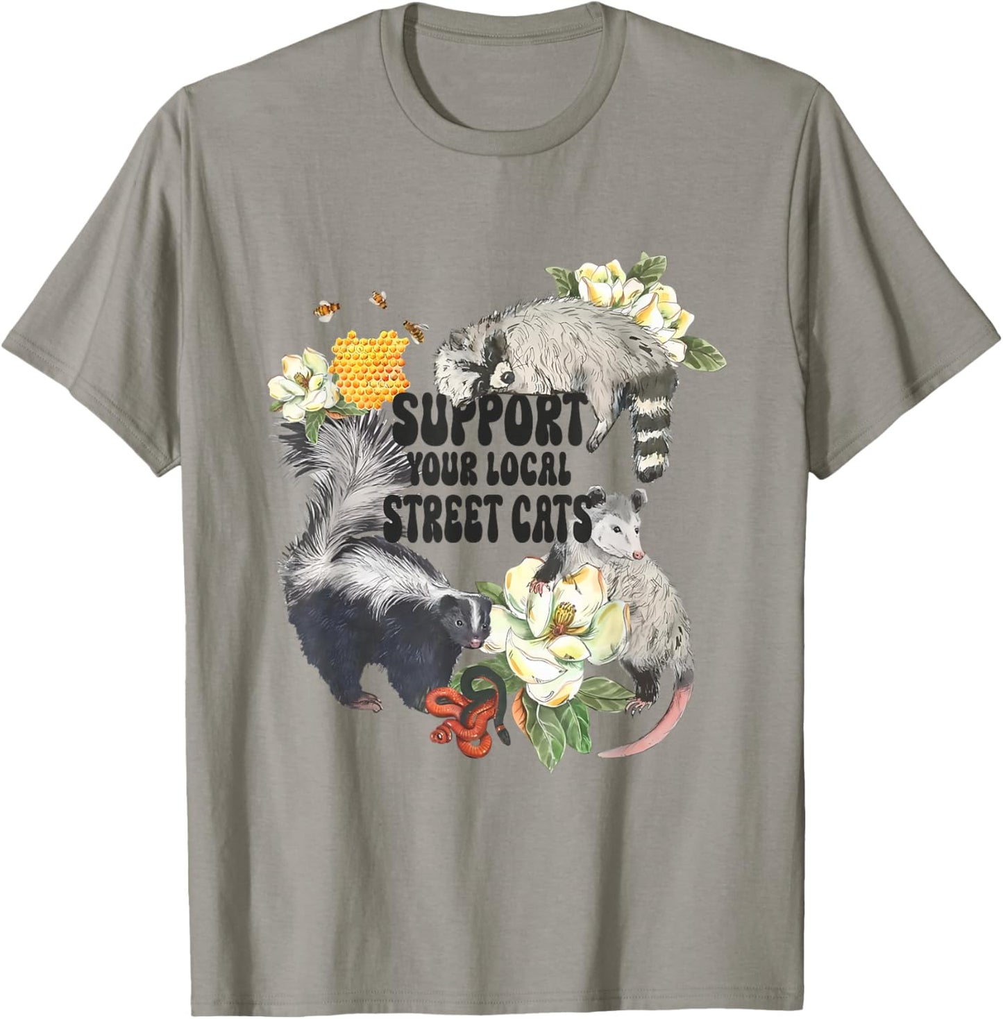 Support Your Local Street Cats Team Trash Street Cats Squad T-Shirt - T-Shirt | Sand