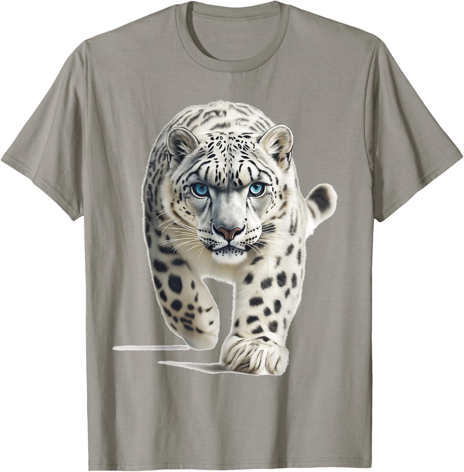 Snow Leopard Stare Snow Leopard Stalk Fierce Snow Leopard T-Shirt - T-Shirt | Sand