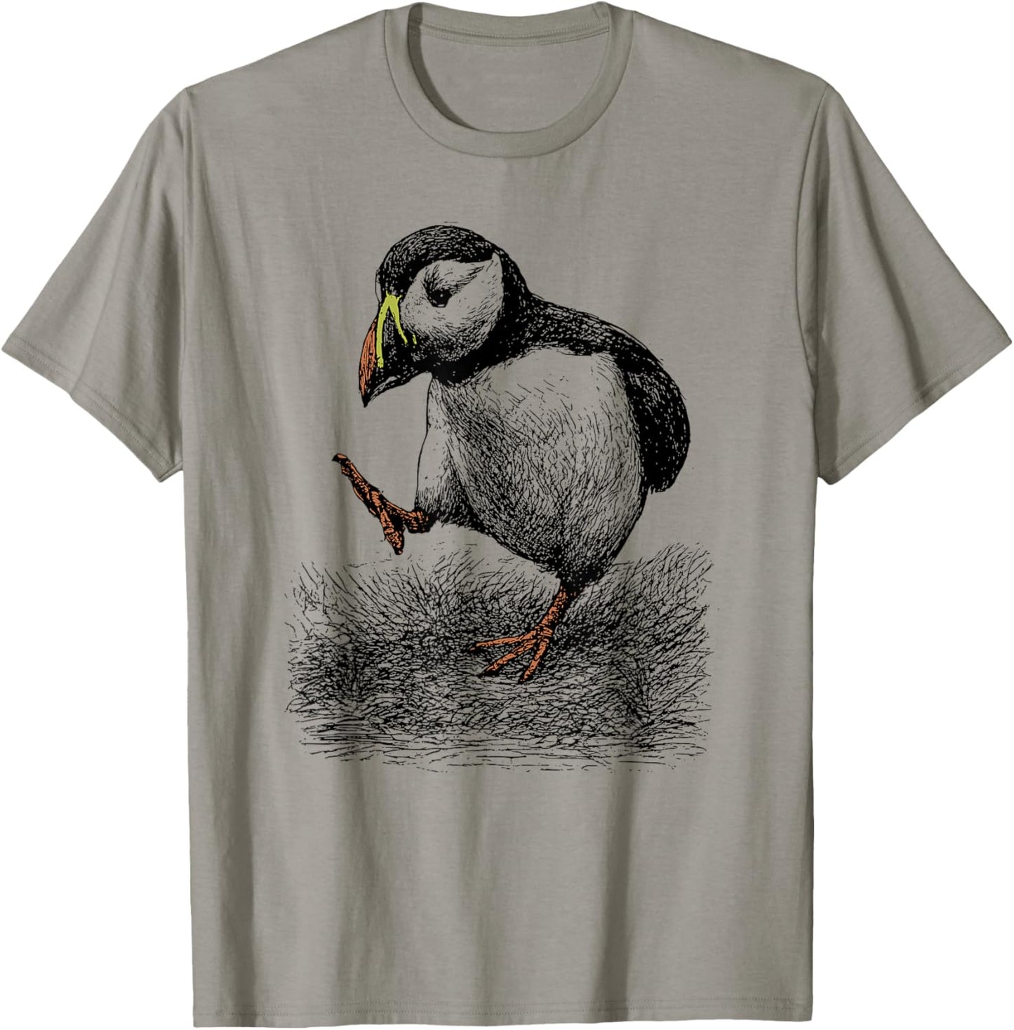 Puffin Vogel Vintage – Lustige Küste Meer Tierkunst T-Shirt - T-Shirt | Sand