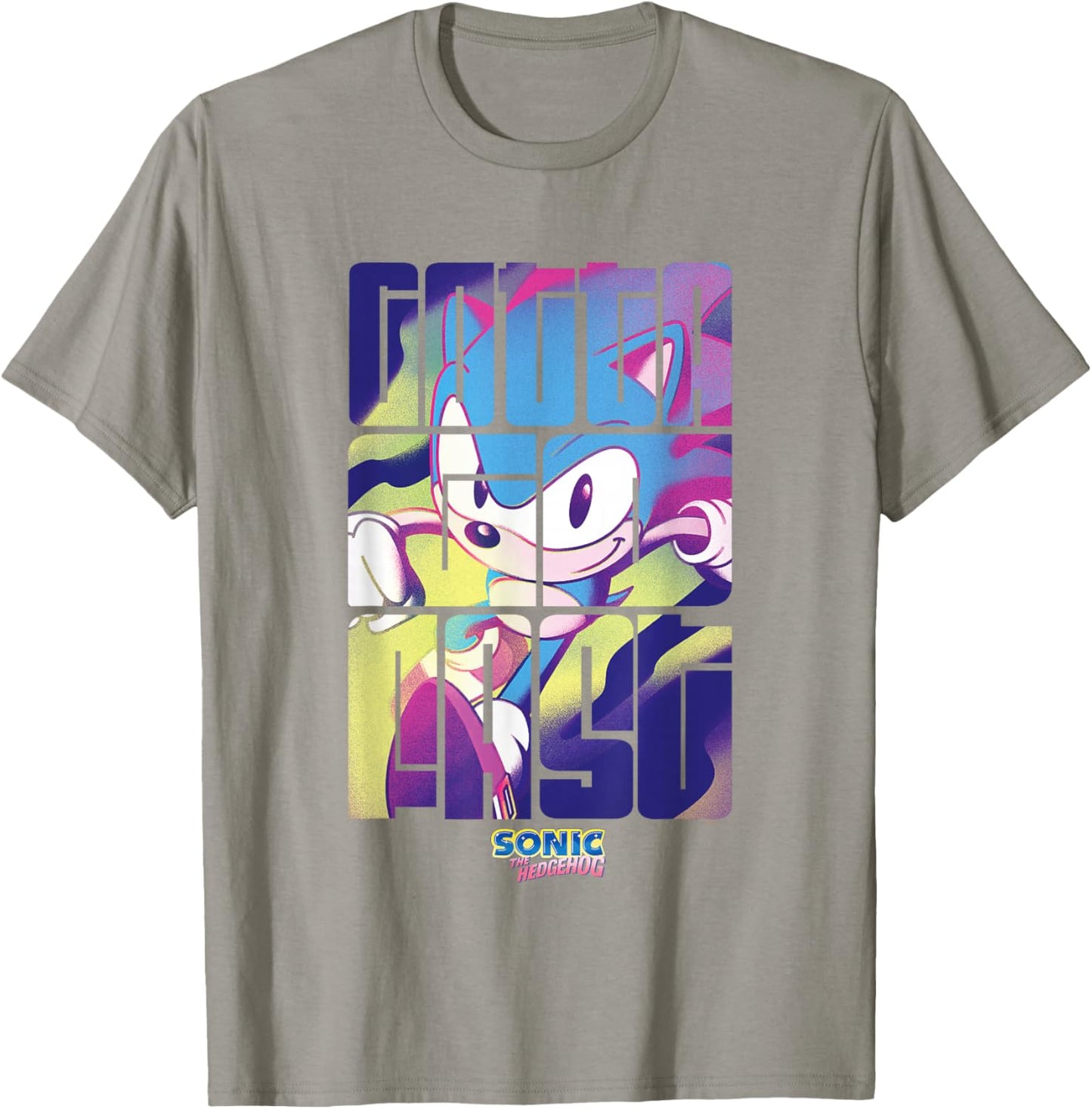 Sonic The Hedgehog Gotta Go Fast Vintage Logo T-Shirt - T-Shirt | Sand