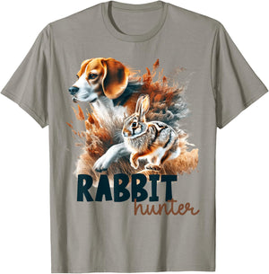 Beagle Dog Rabbit Hunter Rabbit Hunting Rabbiting Hunter T-Shirt - T-Shirt | Sand