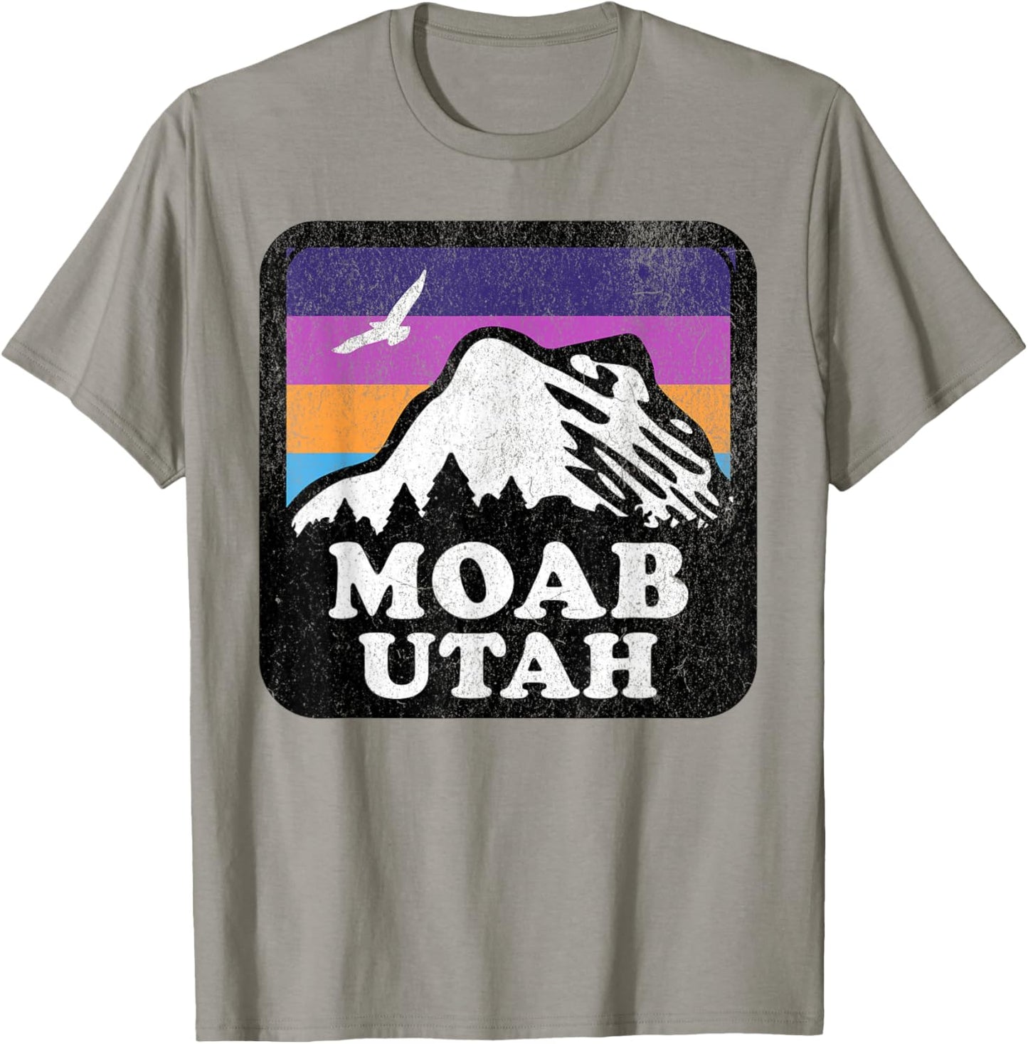 Moab Utah USA Outdoor Vintage , -Adults & Kids, Blue, Small, Short Sleeve T-Shirt - T-Shirt | Sand