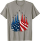 Fighter Jet American Flag 4th July Patriotic Red White Blue T-Shirt - T-Shirt | Sand