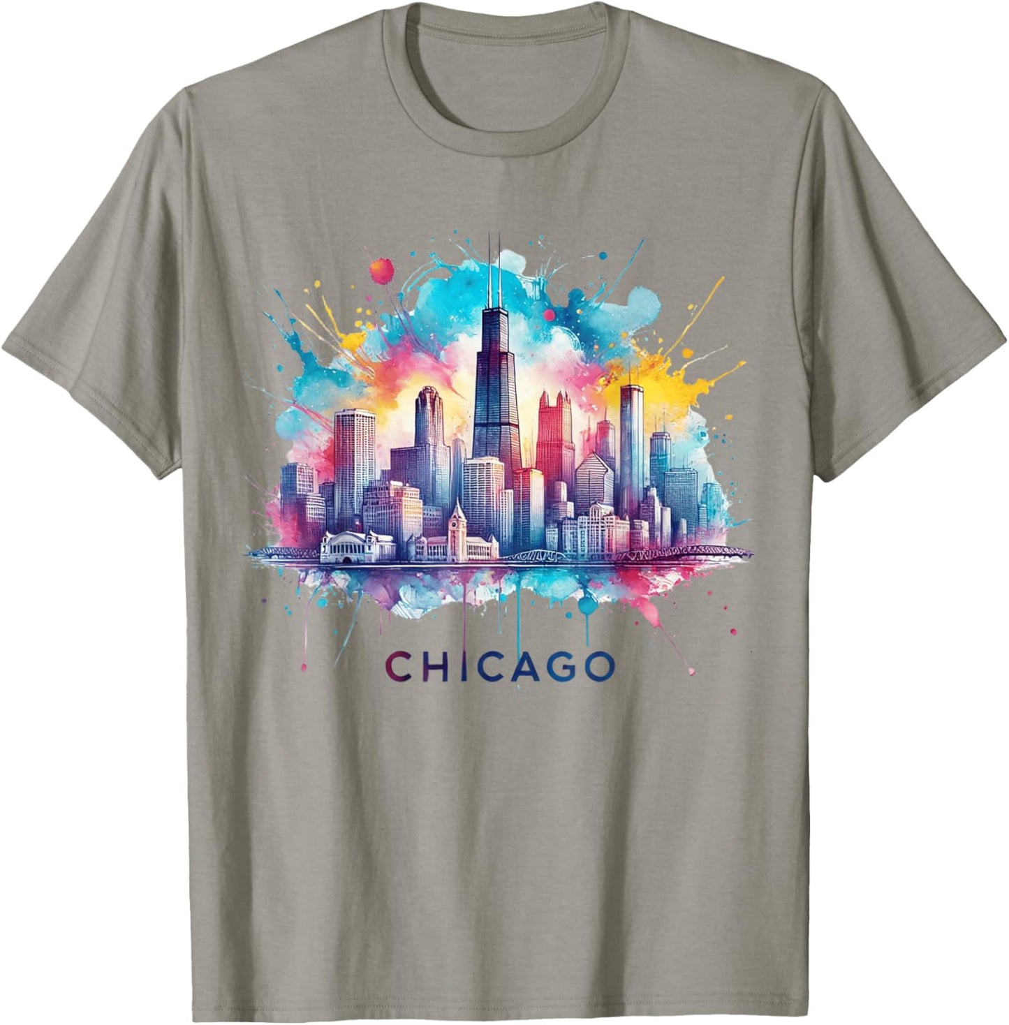 Vintage Chicago Illinois City Skyline Shirt Women Girls T-Shirt - T-Shirt | Sand
